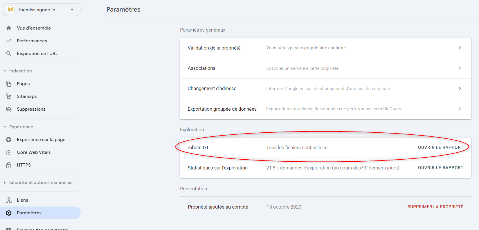 Rapport robots.txt Google Search Console